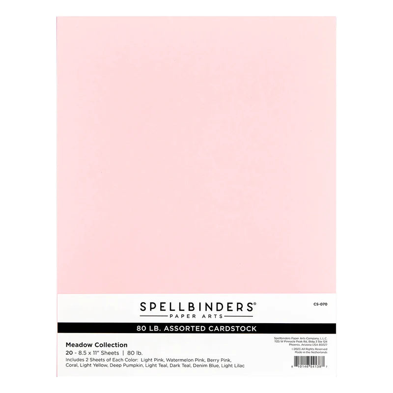 MEADOW COLLECTION 80LB. CARDSTOCK PACK - 20 SHEETS 8.5" X 11"