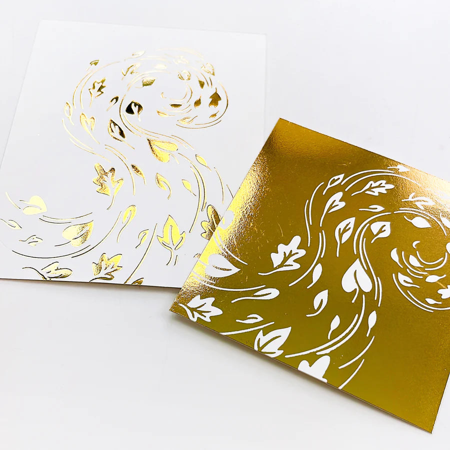 Swirling Leaves Hot Foil Plate by Catherine Pooler