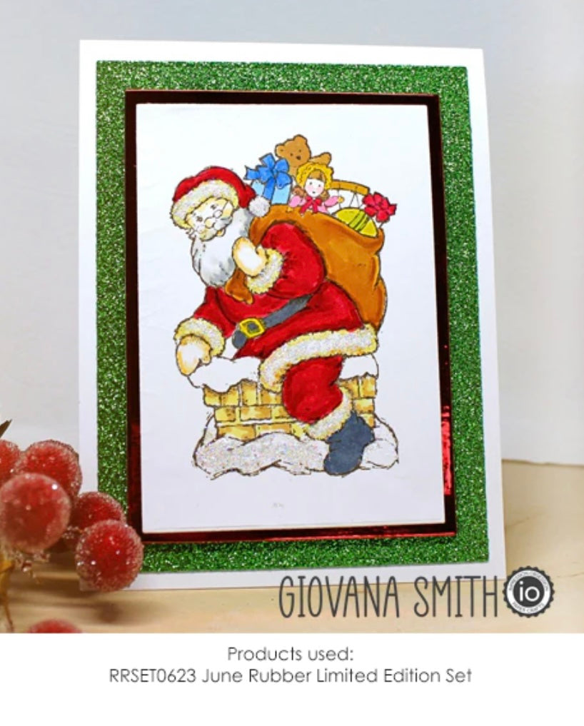 Limited Edition Christmas Santa Red Rubber Stamp Set by Impression Obsession - JUNE 2023