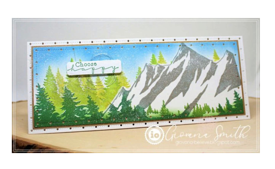 Snowy Mountains Landscape Stamp by Impression Obsession