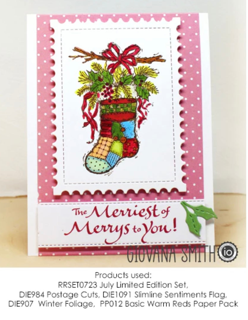 Limited Edition Christmas Season's Wonders - Red Rubber Stamp Set by Impression Obsession - JULY 2023