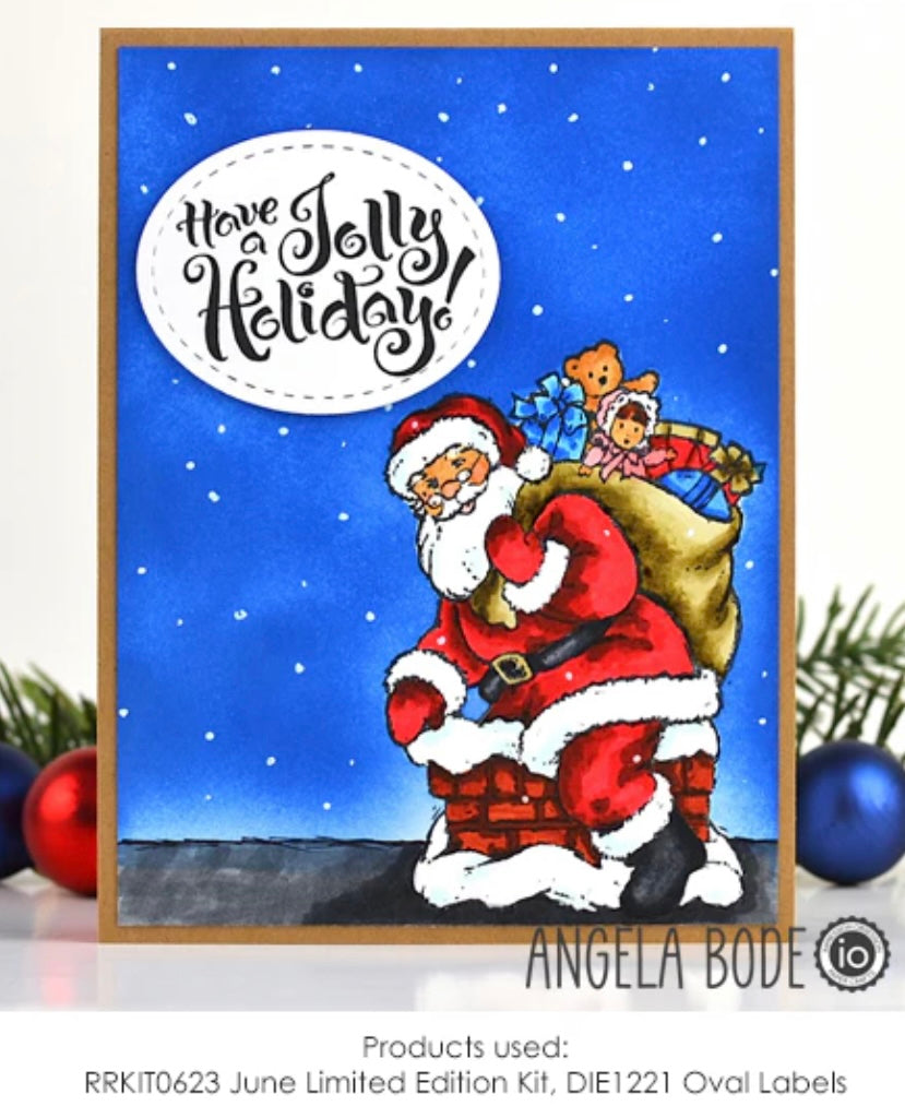 Limited Edition Christmas Santa Red Rubber Stamp Set by Impression Obsession - JUNE 2023