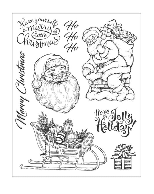 Limited Edition Christmas Santa Red Rubber Stamp Set by Impression Obsession - JUNE 2023