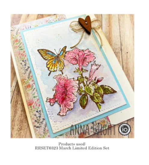 Limited Edition - Spring Flowers & Butterflies - Red Rubber Stamp Set by Impression Obsession - MARCH 2023