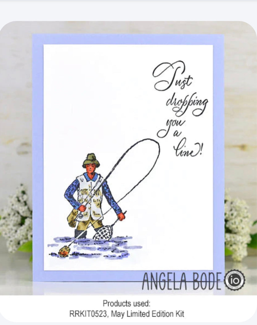 Limited Edition - Gone Fishing - Red Rubber Stamp Set by Impression Obsession - MAY 2023