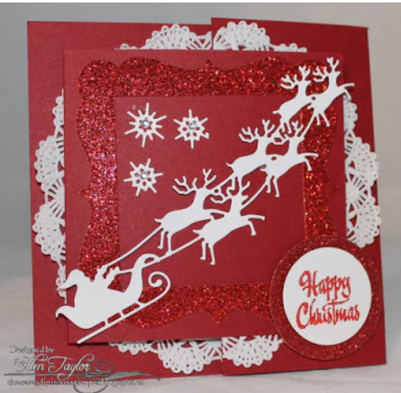 Santa Reindeer Sleigh Die Cut by Impression Obsession