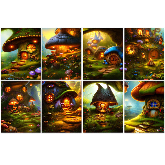 Mushroom Village Full Color Card Panels